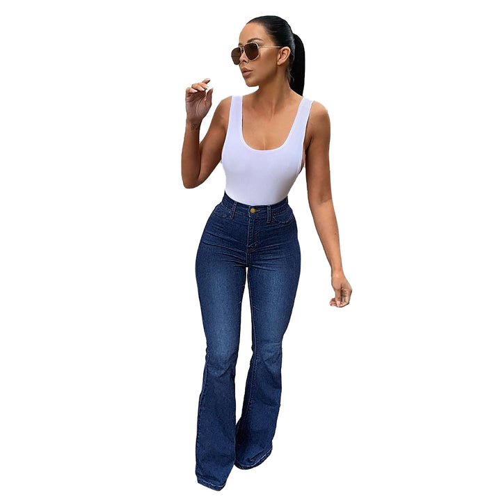 Dame Flared Jeans i elegant høj-talje stil med figurformende effekt og moderigtig snit Stilla