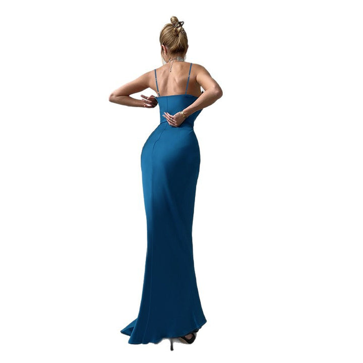 Damernes elegante aften kjole med chiffon sløjfe Skovae