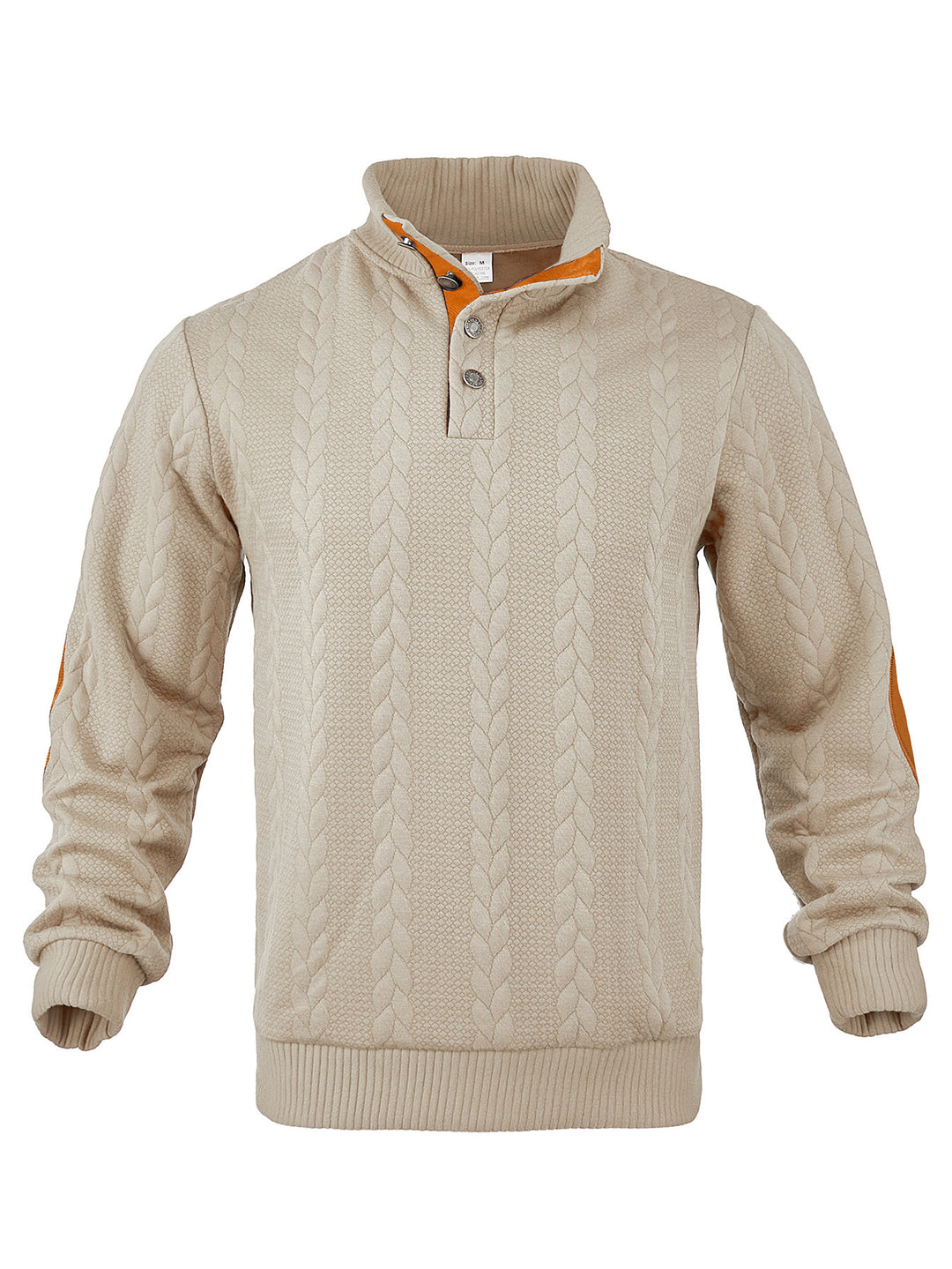 Herrer Grovstrik Pulli med højtstående krave og kontrasterende knapper Stilla