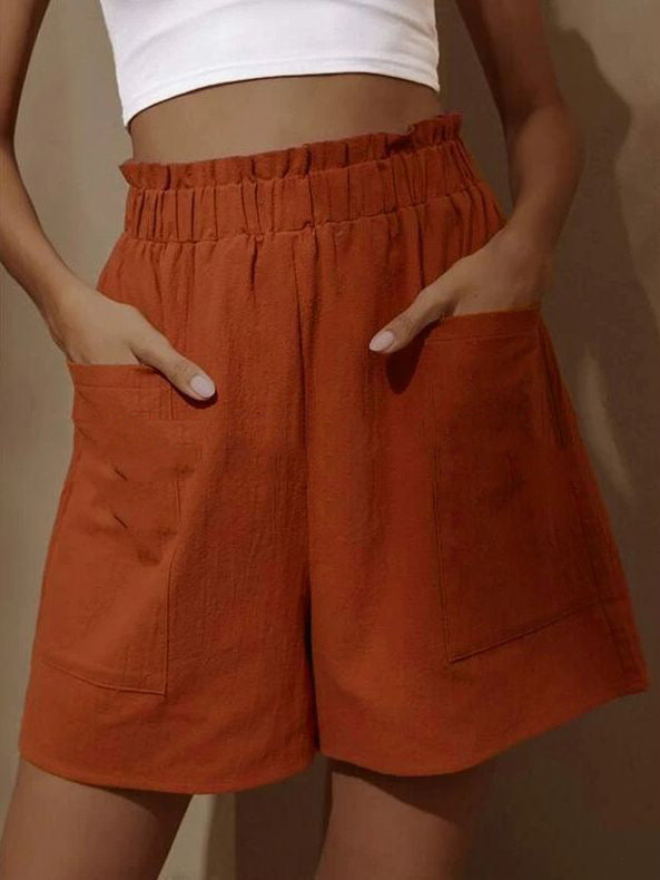 Dame bomuldsshorts med elastisk talje og praktiske lommer Stilla