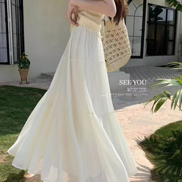 Dames maxi skirt med elegante plisseringer Stilla