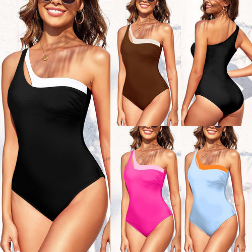 Dame asymmetrisk heldragt bikini med moderne krave Stilla