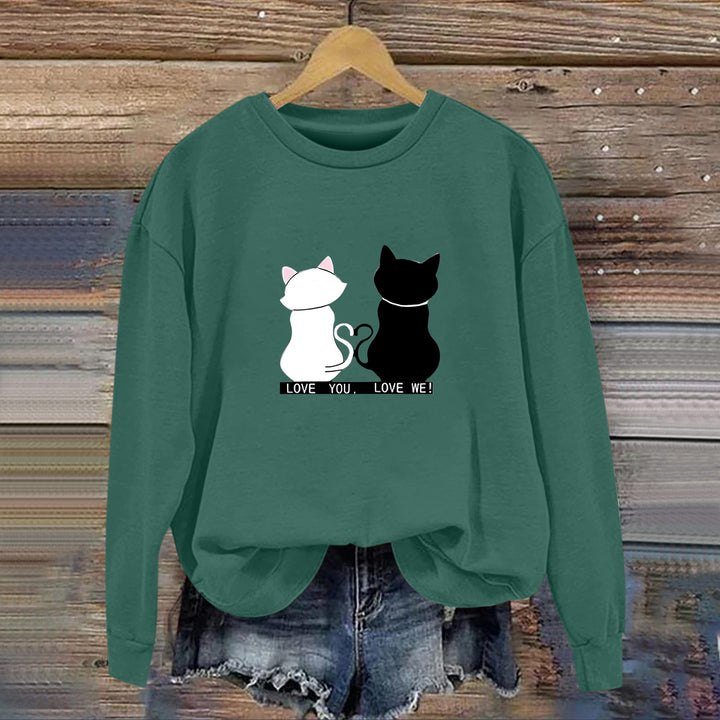 Dame sweatshirt med legende kat design og humoristisk print Stilla