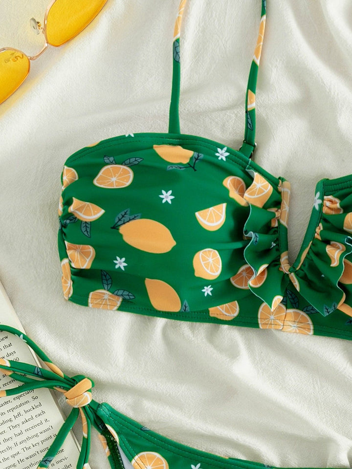 Dame bikini-sæt med frugtagtigt design og justerbare stropper Stilla