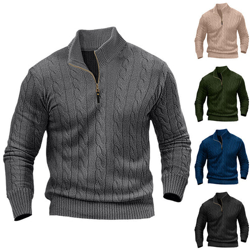 Herrer Kabelstrik Fjerdedel-lynlås Pullover Stilla