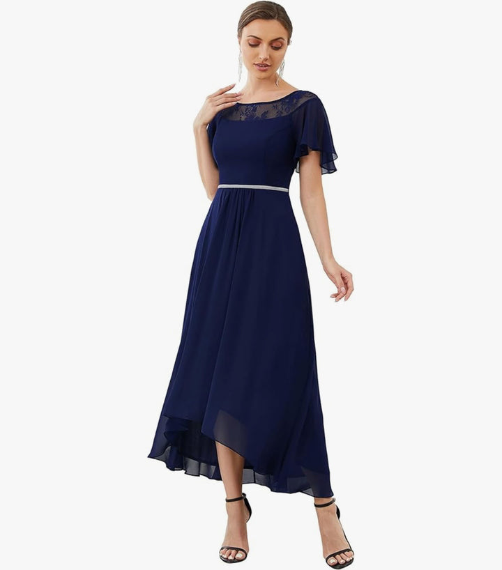 Dame Elegant Spids Overlay Maxikjole Stilla