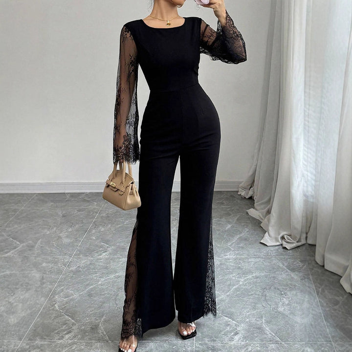 Dame Elegant jumpsuit med skinnende spids og bredt ben Skovae