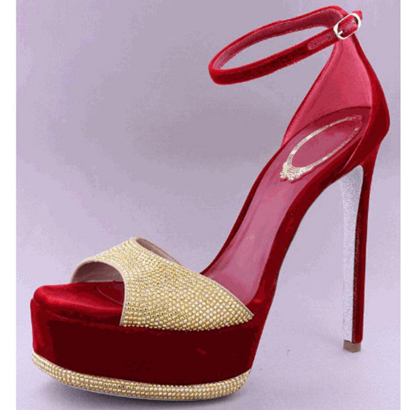 Femme Glamorous Funklende Højhælede Sandaler Stilla