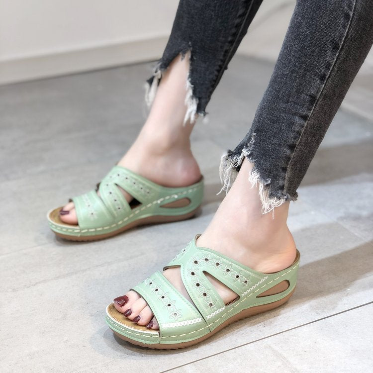 Dame Komfort-sandaler med luftig perforering og ergonomisk sål Stilla
