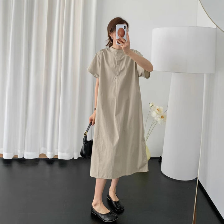 Dame Oversized Knap-Down Skjortekjole Stilla