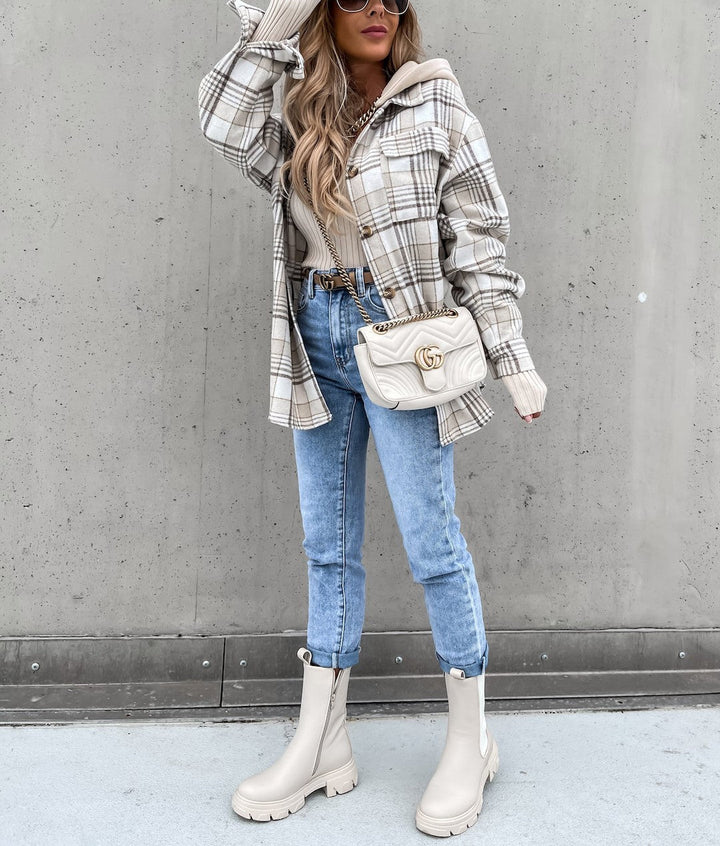 Stilla | Street Style Chic Ruted Jakke med Hætte