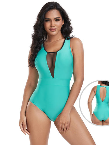 Femme Sporty Dyb Hals Én-del Badeanstik Stilla
