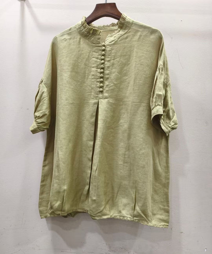 Femme Elegante Knaplukning Tunika-Overdel Stilla