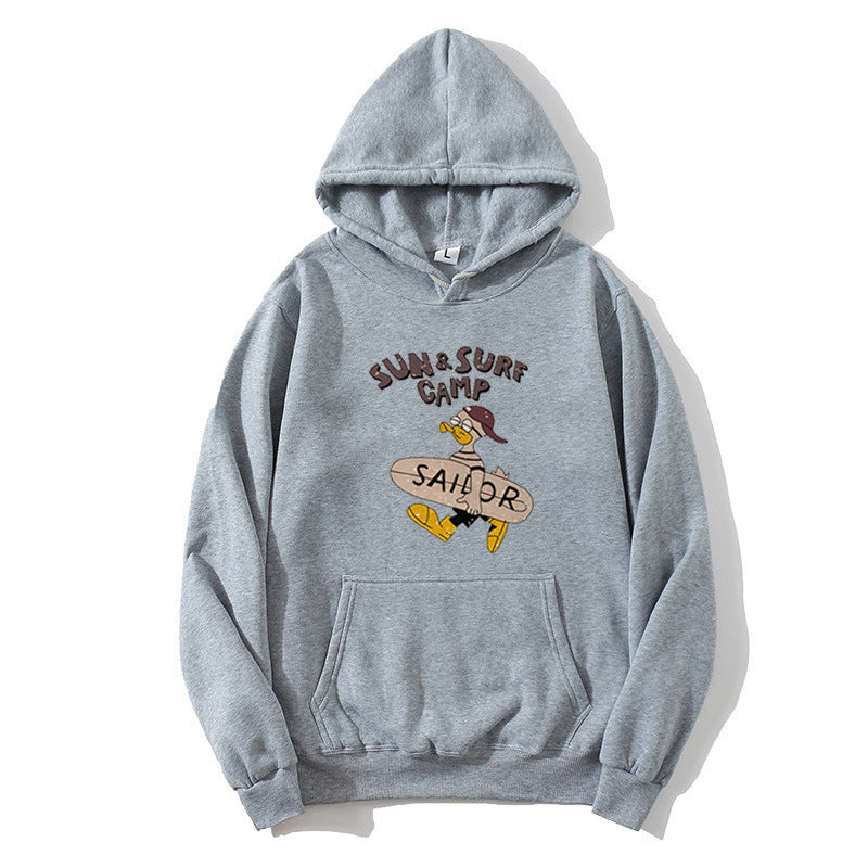 Kvinders hoodie med sjov surf motiv Skovae