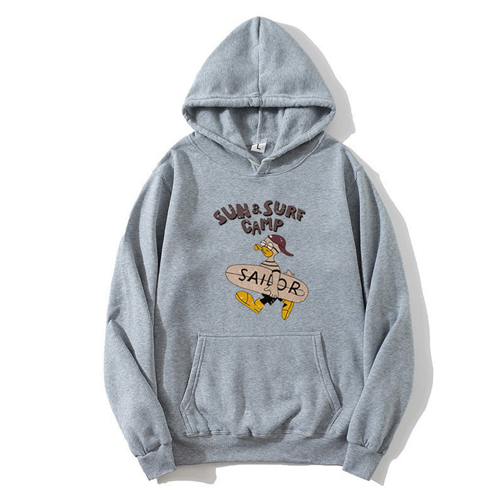 Kvinders hoodie med sjov surf motiv Skovae