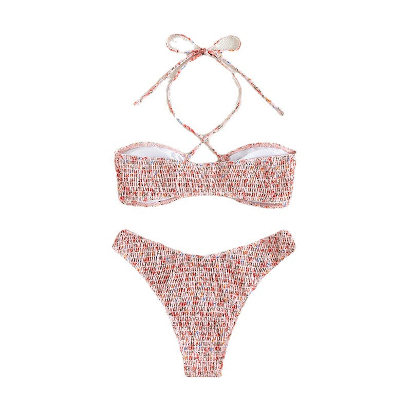 Dame bandeau-bikini med raffinerede snøre detaljer Skovae