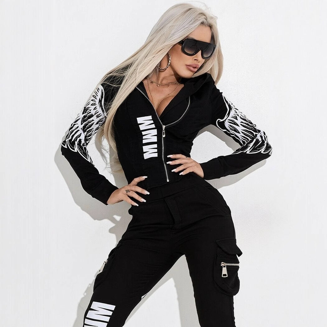 Stilla | Street Style Lynlås Hoodie Casual Sæt