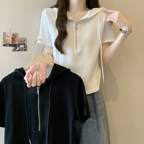 Femme Lynlås Kortærmet Hoodie Stilla