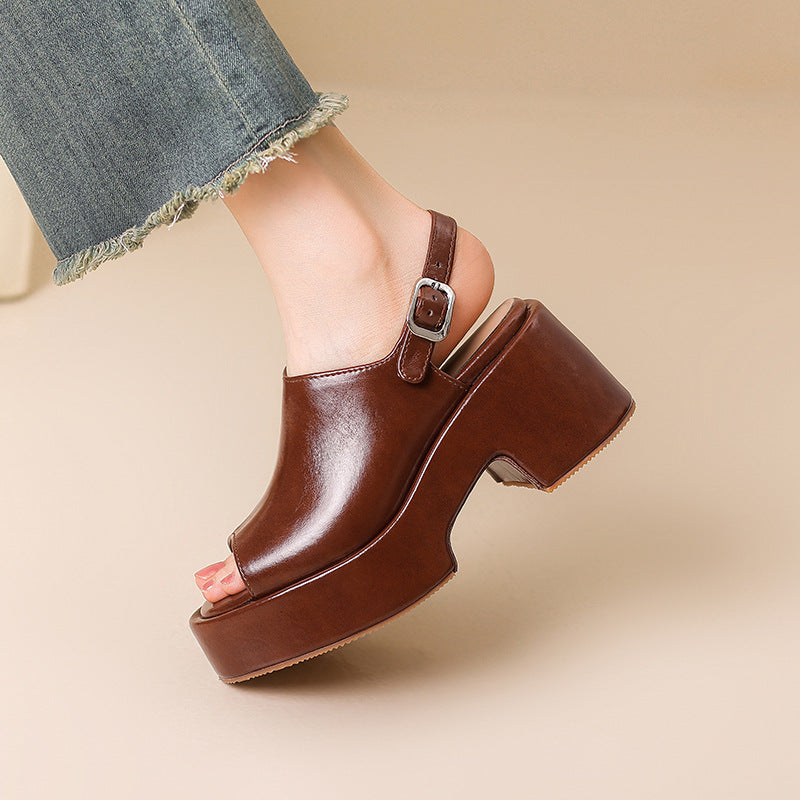Femme Plattform Open-Toe Slingback Sandaler Stilla