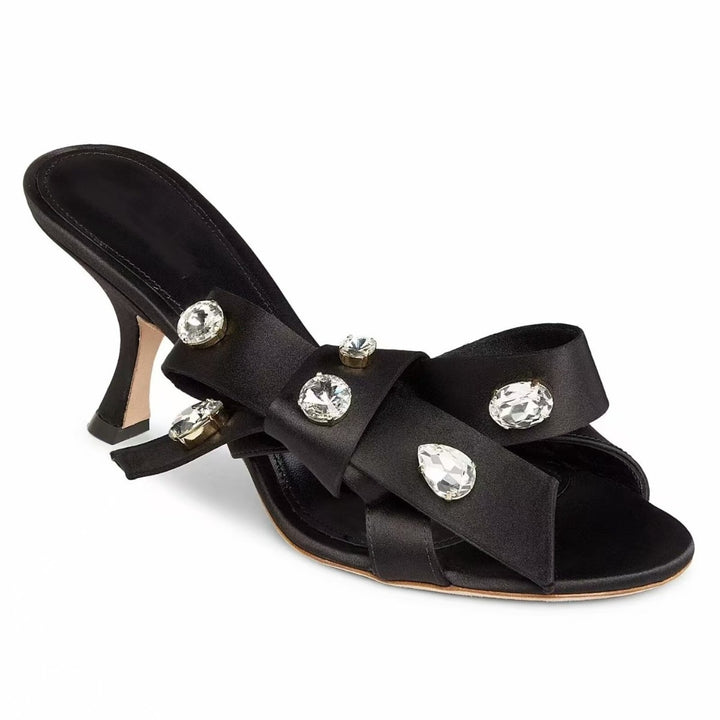 Femme Elegante Satin Sløjfe Rutschsandaler Stilla