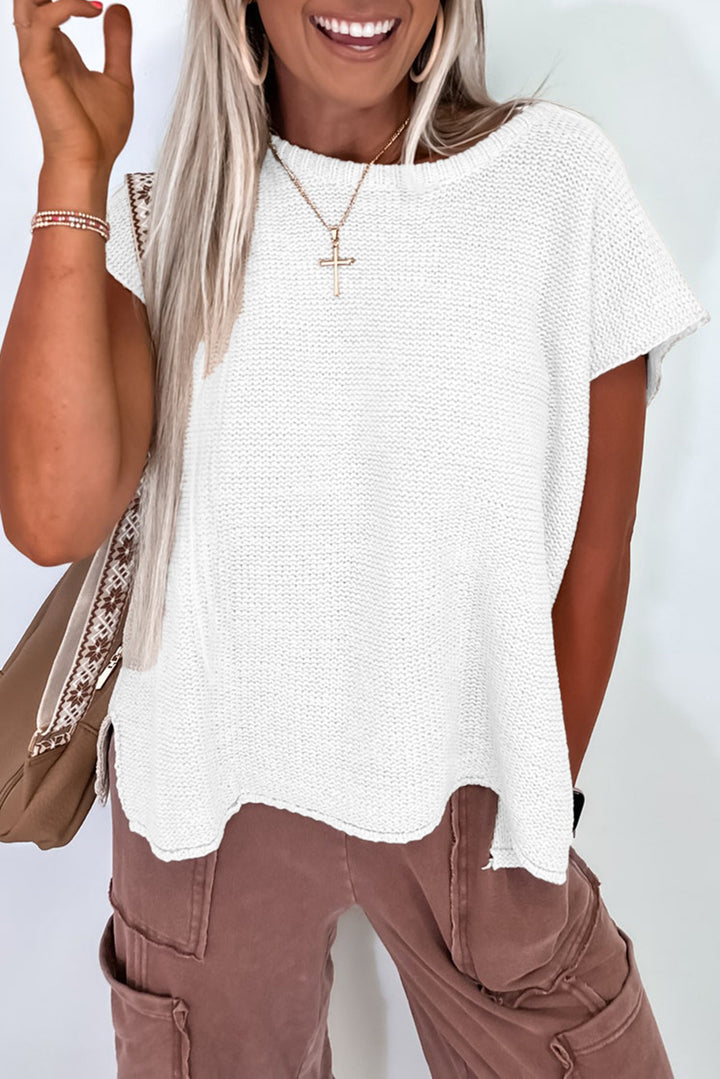 Femme Tekstureret Strik Boxy Top Stilla