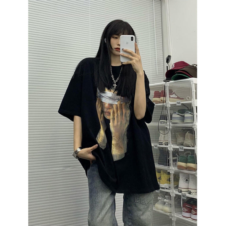 Dame Kunstnerisk Oversized-T-Shirt med kunstnerisk motiv Stilla