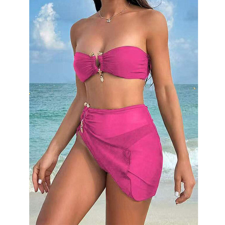 Dame Bandeau-Bikini med elegant indpakningskjole Stilla