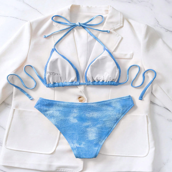 Dame Triangel-Bikini med struktureret design og moderigtigt snit Stilla