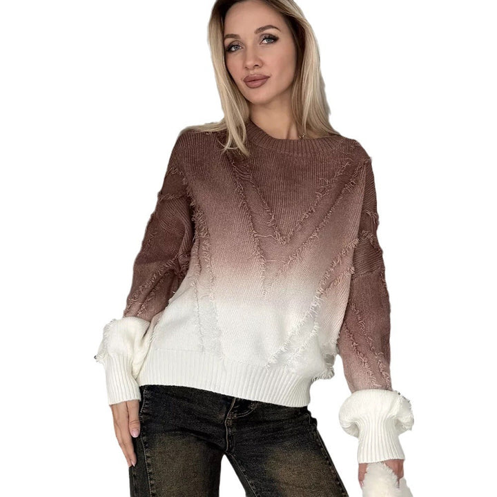 Femme Oversized Flosset Strikpullover Stilla