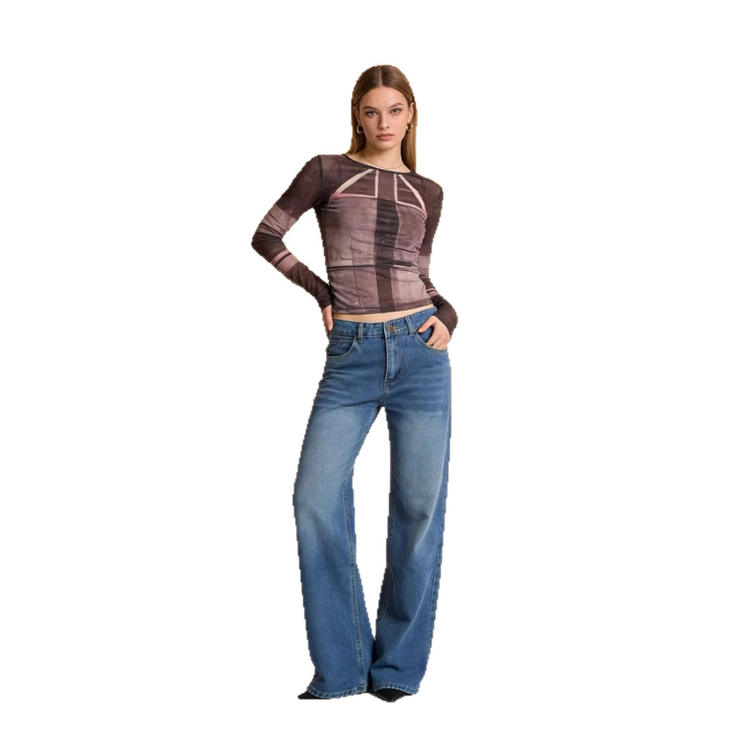 Dame loose Denim-bukser med høj talje og afslappet snit Skovae