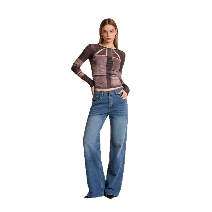 Dame loose Denim-bukser med høj talje og afslappet snit Skovae