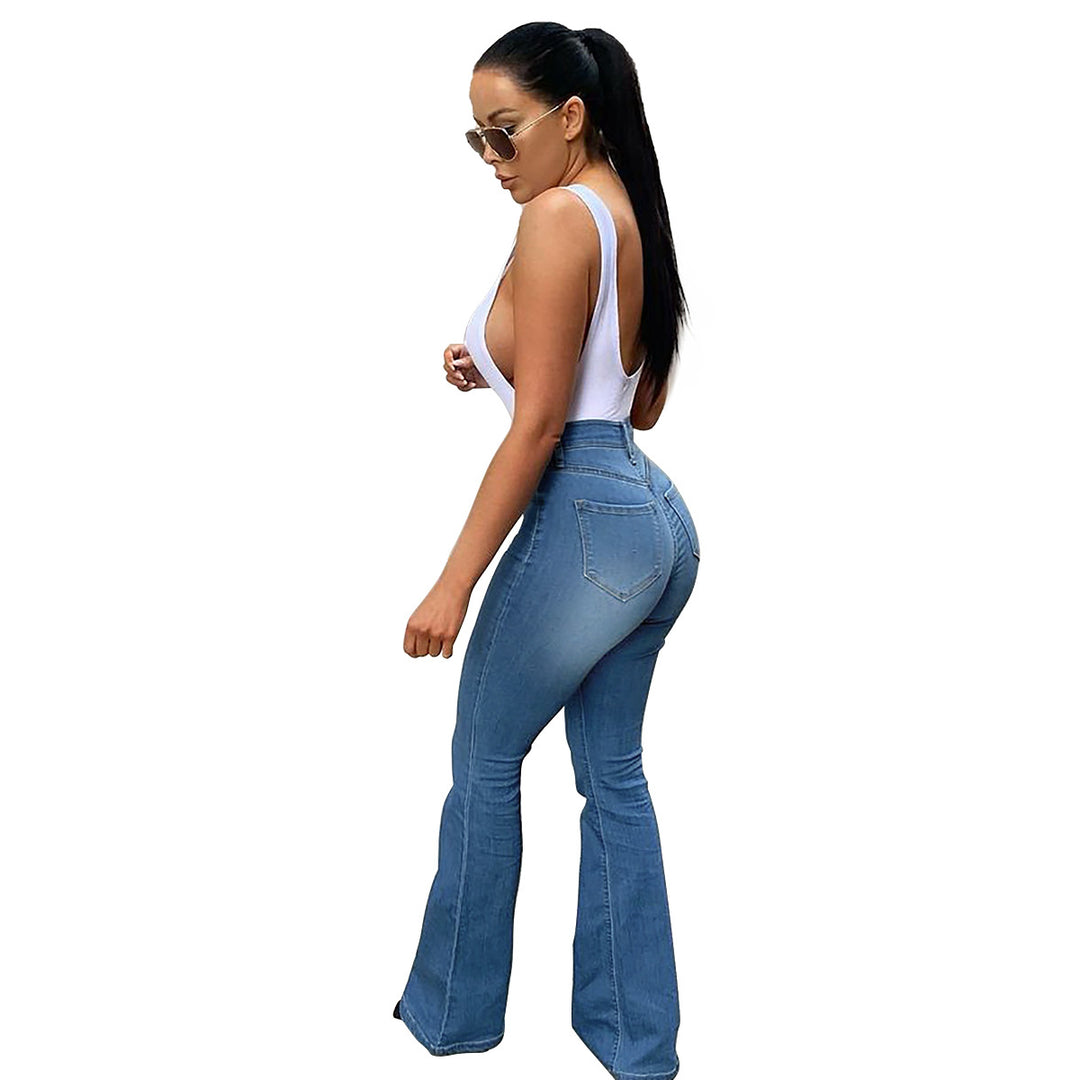Dame Flared Jeans i elegant høj-talje stil med figurformende effekt og moderigtig snit Stilla