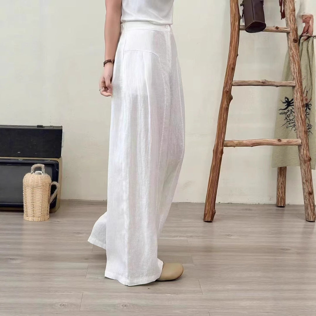 Femme Bred Linned Bukser Stilla