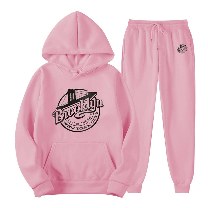 Kvinders fritids sweat suit med stilfuld Brooklyn print Skovae
