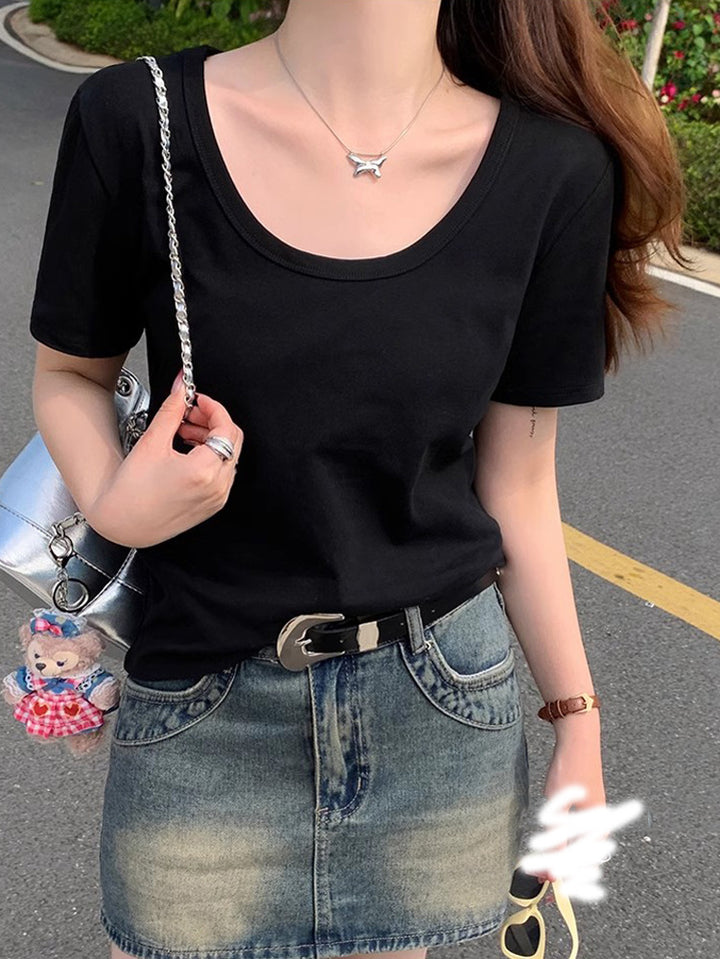Femme Classic Rundhalet Basis Tee Stilla