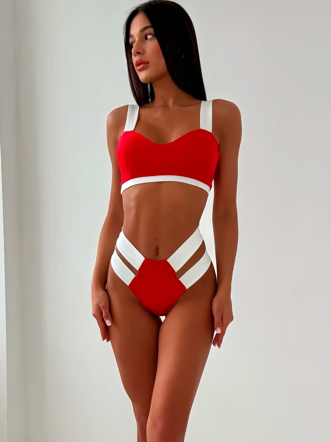 Dame Sporty Bikini med kontrasterende farveelementer Skovae