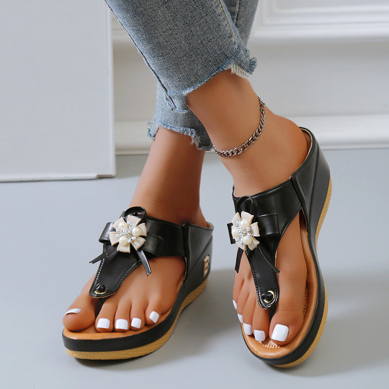 Dame Dekorative Sløjfe-Platform-Sandaler Stilla