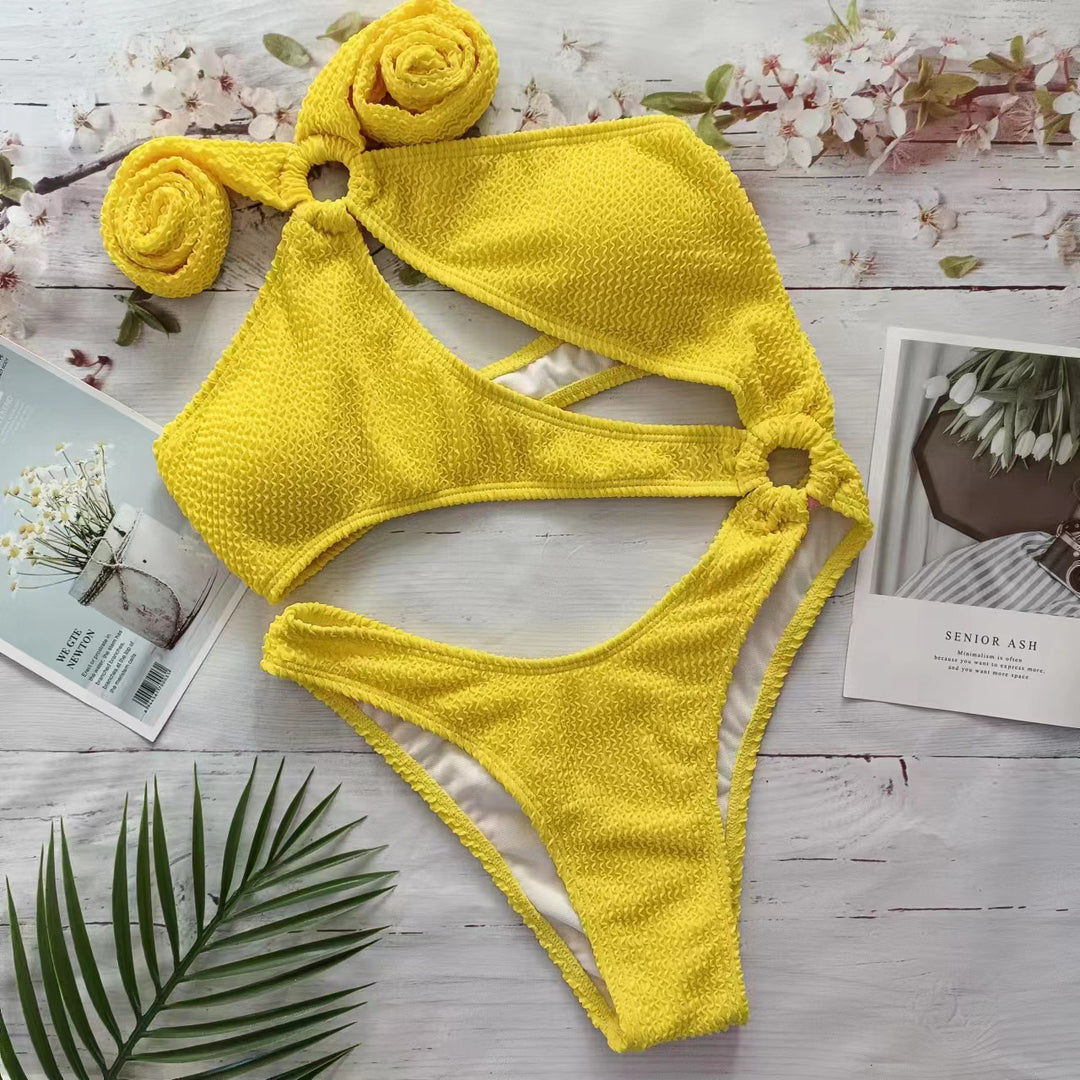 Femme High-Cut En-Skulder Bikini Sæt Stilla