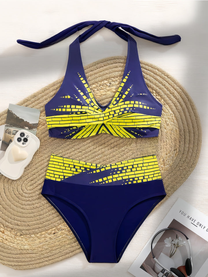 Dame bikini sæt med eksklusivt ternet mønster Skovae