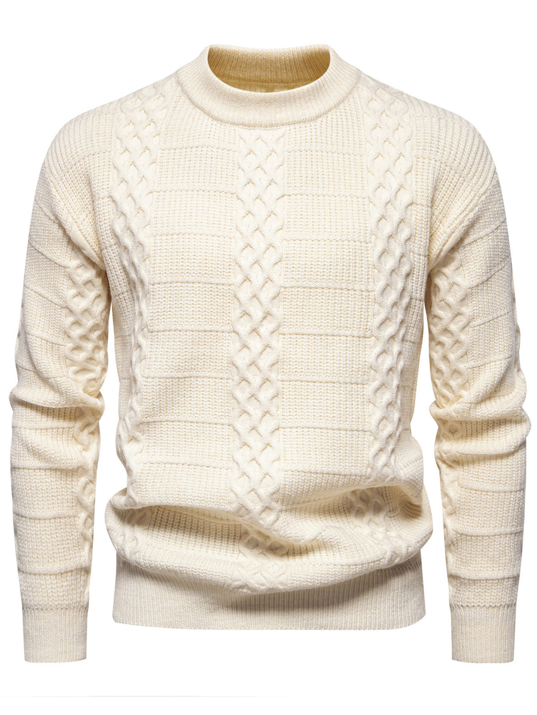 Herre Struktureret Kabelstrik Pullover Sweater Stilla 1749703919