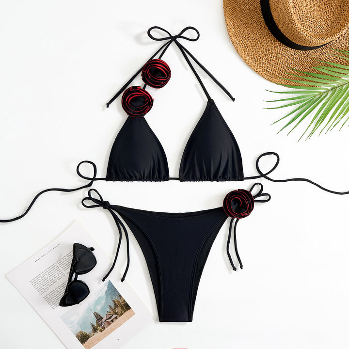 Dame Triangle Bikini Sæt med florale accenter Stilla