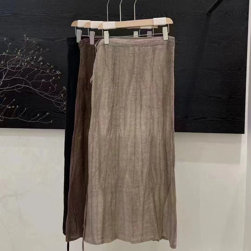 Femme Faltenmaxi-nederdel med struktureret finish Stilla