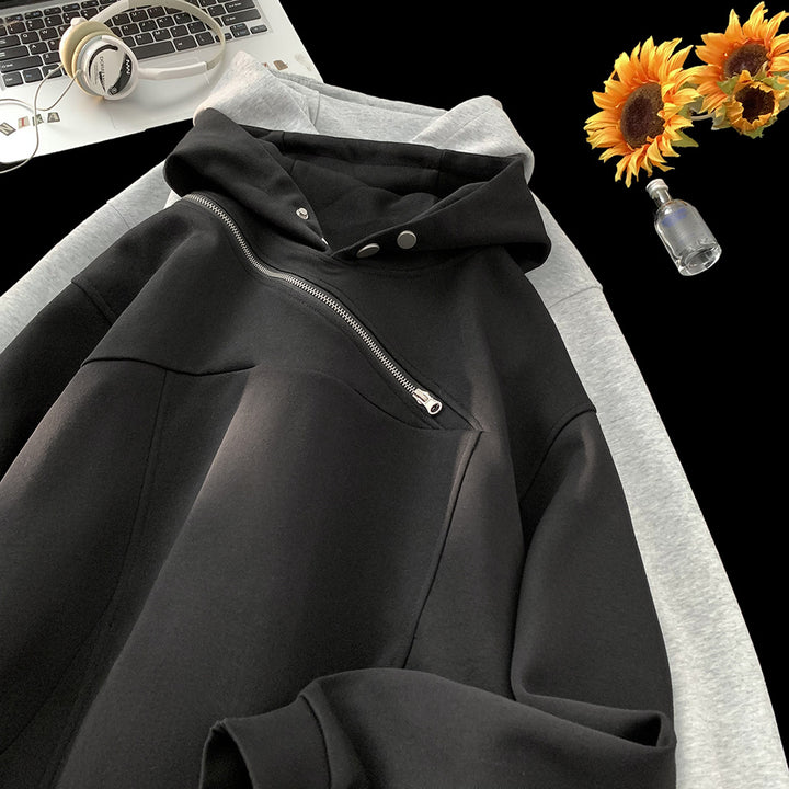 Herrer mode hoodie med innovativ lynlås og afslappet skæring Stilla