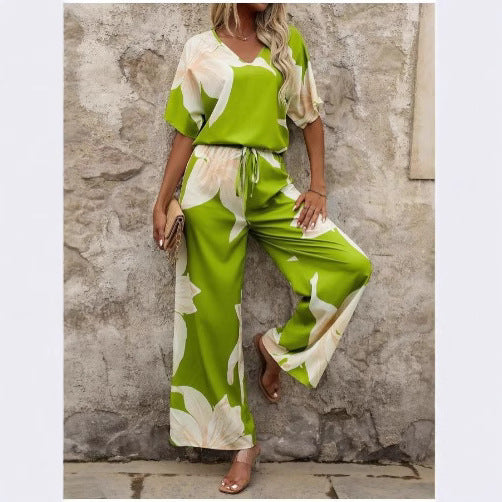Dame Floral Print Løs Overall Stilla