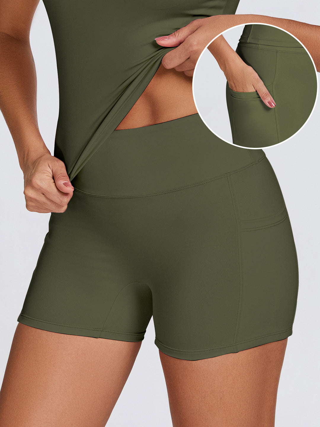 Dame Sporty kompressionsshorts med praktiske sidelommer Skovae