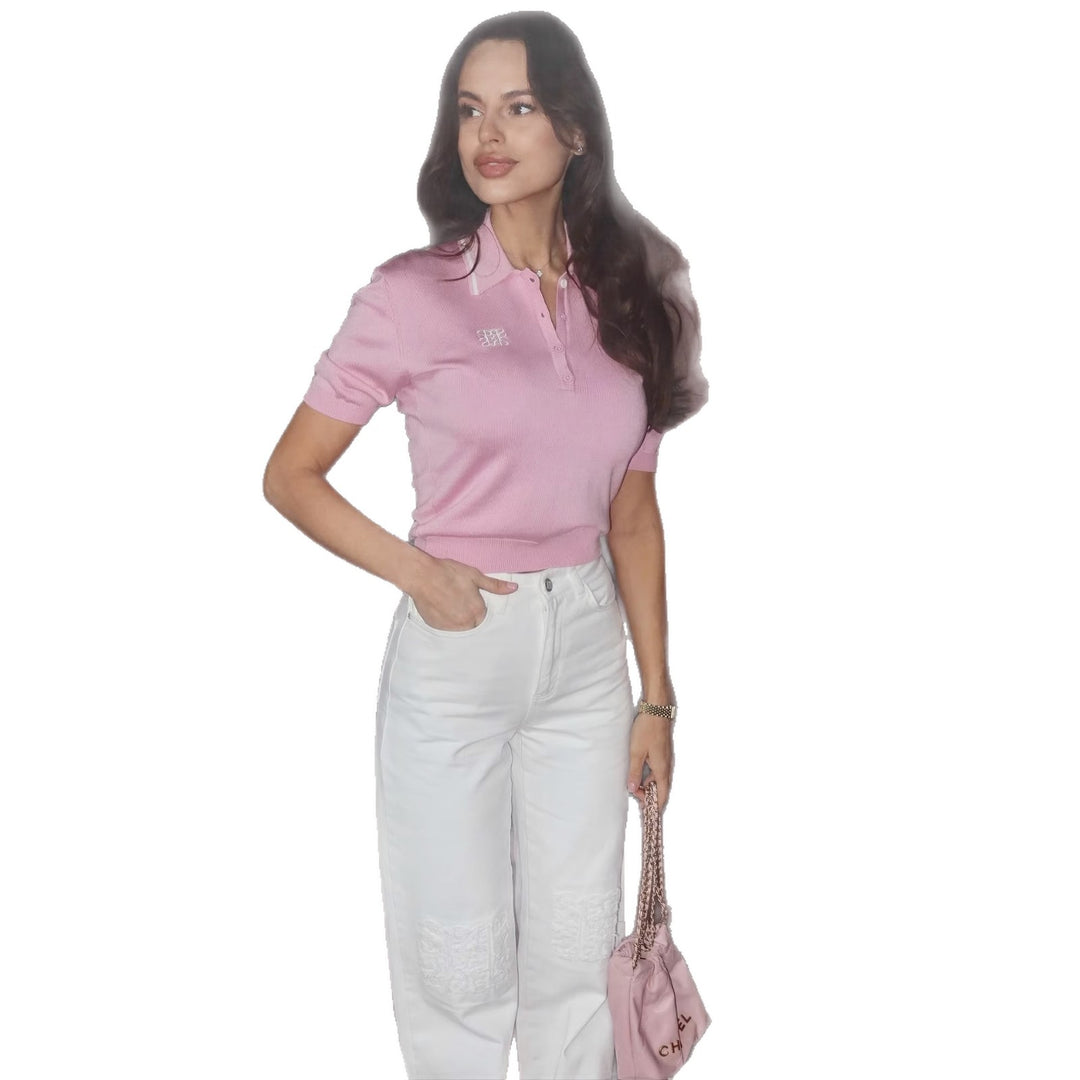 Kvinders polo shirt med elegant krave og fin strikkonstruktion Stilla