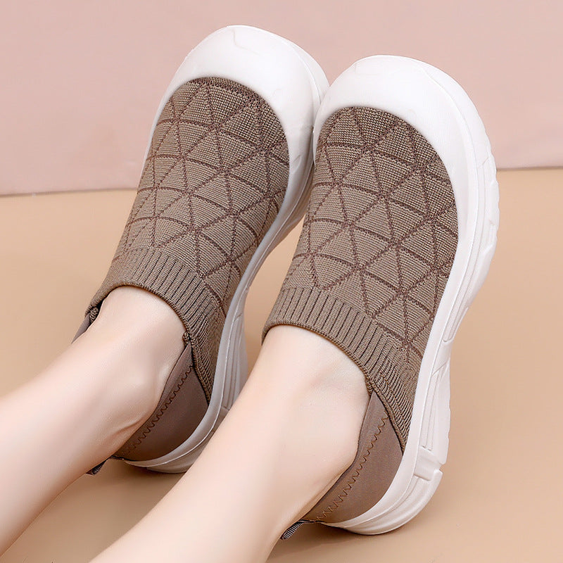 Dame Slip-On Walking Sneakers med polstret indersål og åndbart mesh Stilla