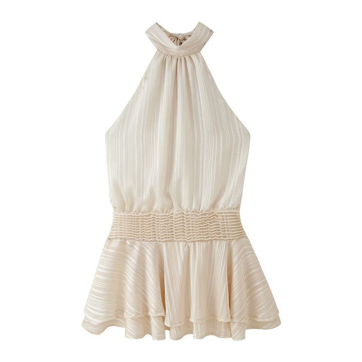 Dame Bandeau Mini Kjole med Rynker og Gummibånd i Taljen Stilla