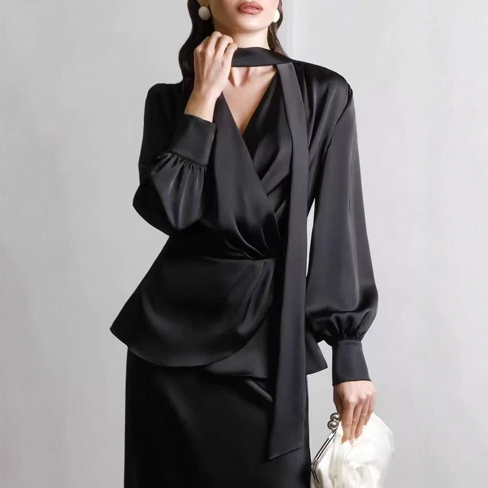 Dame Elegant Vindkjole med Chiffon-effekt Stilla
