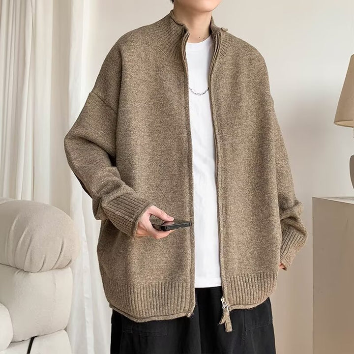 Herrer mode strikjakke med ståkrave og trendy detaljer Stilla